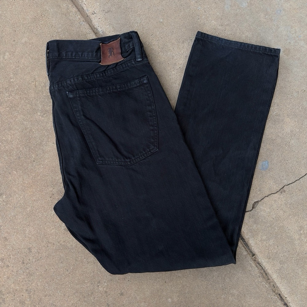 Rugby Polo Ralph Lauren Men's Jeans 36x32 Black Vintage Slim Straight Button Fly